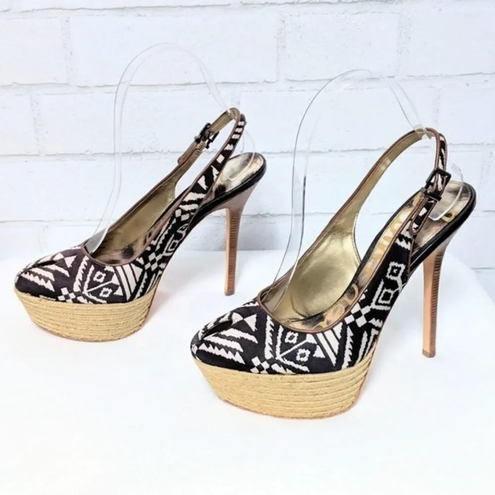 NWOB SAM EDELMAN Novato Aztec Tribal Heels 7